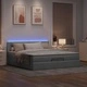 Османска легло с матрак и LED, светлосиво, 200x200 см, плат