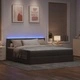 Османска легло с матрак и LED, таупе, 200x200 см, плат