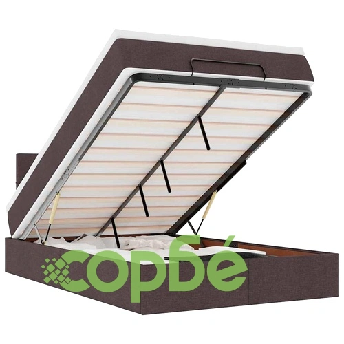 Османска легло с матрак и LED, тъмнокафяво, 120x190 см, плат ➤ топ цена ➤ sorbe.bg