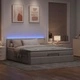 Османска легло с матрак и LED, таупе, 180x200 см, плат