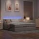 Османска легло с матрак и LED, таупе, 200x200 см, плат
