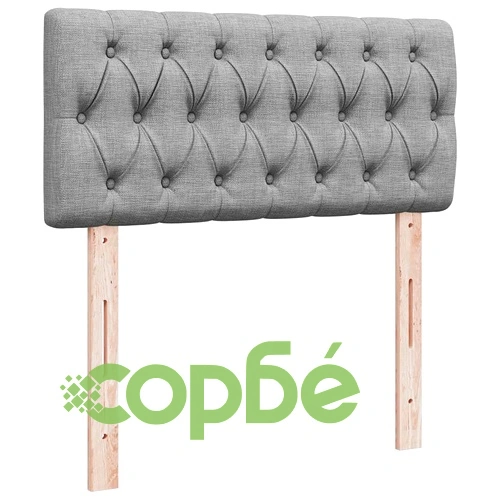 Османска легло с матрак и LED, светлосиво, 90x200 см, плат ➤ топ цена ➤ sorbe.bg