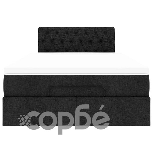 Османска легло с матрак и LED, черно, 120x200 см, плат ➤ топ цена ➤ sorbe.bg