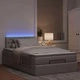 Османска легло с матрак и LED, таупе, 120x200 см, плат