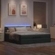 Османска легло с матрак и LED, светлосиво, 180x200 см, плат