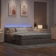Османска легло с матрак и LED, таупе, 180x200 см, плат
