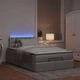 Османска легло с матрак и LED, таупе, 120x200 см, плат
