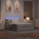 Османска легло с матрак и LED, таупе, 140x200 см, плат