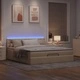Османска легло с матрак и LED, кремаво, 180x200 см, плат