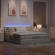 Османска легло с матрак и LED, таупе, 200x200 см, плат