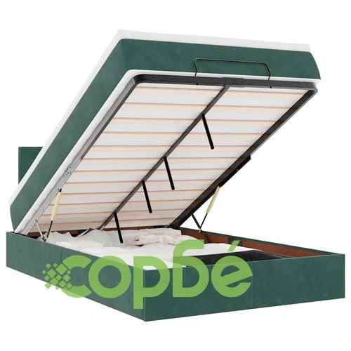 Османска легло с матрак и LED, тъмнозелено, 120x190 см, кадифе ➤ топ цена ➤ sorbe.bg