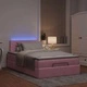 Османска легло с матрак и LED, розово, 120x190 см, кадифе