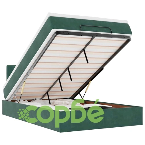 Османска легло с матрак и LED, тъмнозелено, 120x200 см, кадифе ➤ топ цена ➤ sorbe.bg