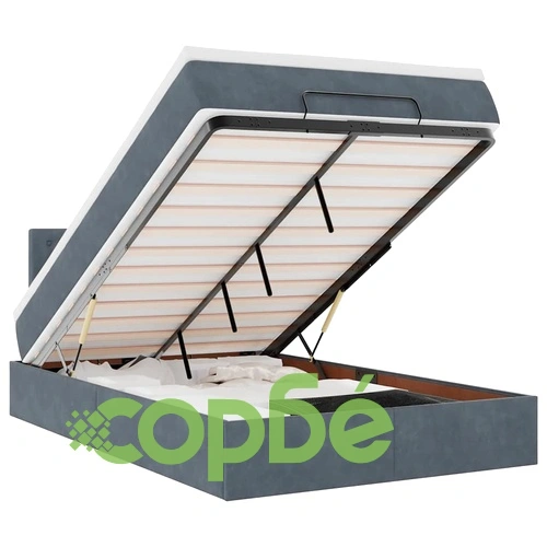 Османска легло с матрак и LED, тъмносиво, 120x190 см, кадифе ➤ топ цена ➤ sorbe.bg