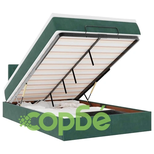 Османска легло с матрак и LED, тъмнозелено, 120x190 см, кадифе ➤ топ цена ➤ sorbe.bg