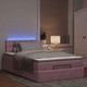 Османска легло с матрак и LED, розово, 120x190 см, кадифе
