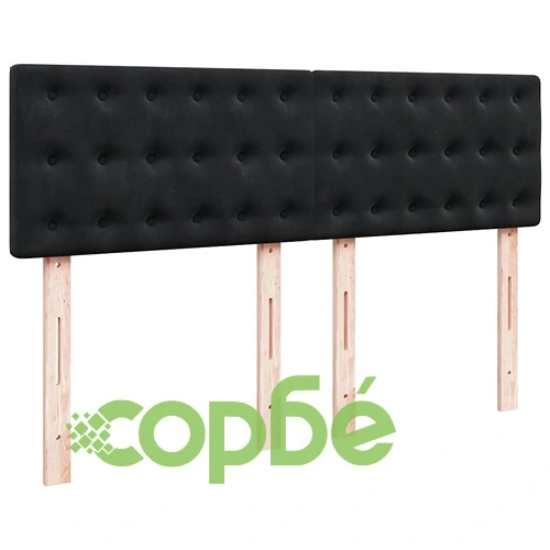 Османска легло с матрак и LED, черно, 140x190 см, кадифе ➤ топ цена ➤ sorbe.bg