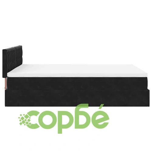 Османска легло с матрак и LED, черно, 140x190 см, кадифе ➤ топ цена ➤ sorbe.bg