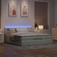 Османска легло с матрак и LED, светлосиво, 180x200 см, кадифе