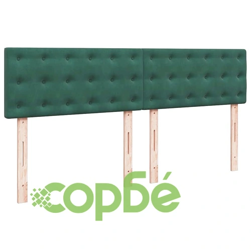 Османска легло с матрак и LED, тъмнозелено, 180x200 см, кадифе ➤ топ цена ➤ sorbe.bg