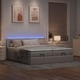 Османска легло с матрак и LED, таупе, 200x200 см, плат