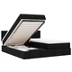 Османска легло с матраци и LED, черно, 180x200 см, плат