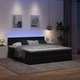 Османска легло с матраци и LED, черно, 180x200 см, кадифе