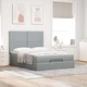 Османско легло с матрак Светло сиво 140x190 cm Плат