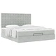 Османска легло с матраци, светлосиво, 160x200 см, кадифе