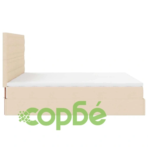 Османска легло с матраци, кремаво, 200x200 см, плат ➤ топ цена ➤ sorbe.bg
