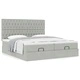 Османска легло с матраци, светлосиво, 180x200 см, кадифе