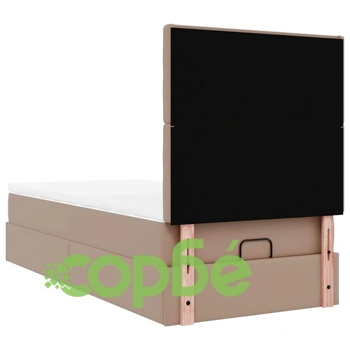 Османска легло с матрак&LED капучино 80x200 см изкуствена кожа ➤ топ цена ➤ sorbe.bg