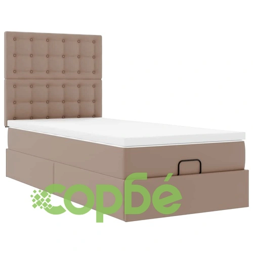 Османска легло с матрак&LED капучино 80x200 см изкуствена кожа ➤ топ цена ➤ sorbe.bg