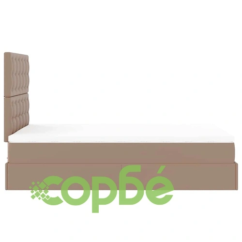 Османска легло с матрак&LED капучино 120x200 см изкуствена кожа ➤ топ цена ➤ sorbe.bg