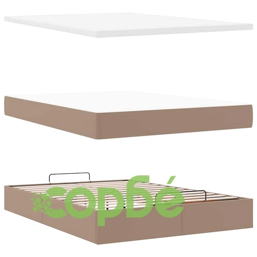 Османска легло с матрак&LED капучино 140x190 см изкуствена кожа ➤ топ цена ➤ sorbe.bg