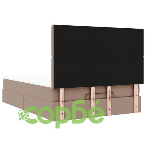 Османска легло с матрак&LED капучино 140x190 см изкуствена кожа ➤ топ цена ➤ sorbe.bg