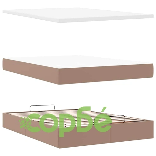 Османска легло с матрак&LED капучино 140x200 см изкуствена кожа ➤ топ цена ➤ sorbe.bg