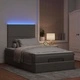 Османска легло с матрак и LED, светлосиво, 120x190 см, плат