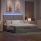 Османска легло с матрак и LED, таупе, 180x200 см, плат