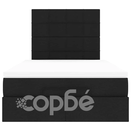 Османска легло с матрак и LED, черно, 120x200 см, плат ➤ топ цена ➤ sorbe.bg