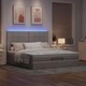 Османска легло с матрак и LED, таупе, 180x200 см, плат