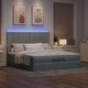 Османска легло с матрак и LED, светлосиво, 200x200 см, плат