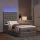 Османска легло с матрак и LED, таупе, 90x200 см, плат