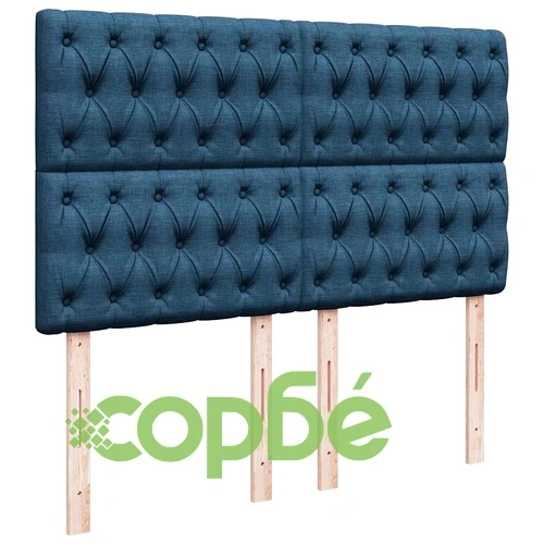 Османска легло с матрак и LED, синьо, 140x190 см, плат ➤ топ цена ➤ sorbe.bg