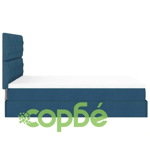 Османска легло с матрак и LED, синьо, 140x190 см, плат ➤ топ цена ➤ sorbe.bg