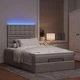 Османска легло с матрак и LED, таупе, 120x200 см, плат