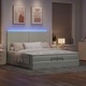Османска легло с матраци и LED, светлосиво, 200x200 см, кадифе
