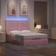 Османска легло с матраци и LED, розово, 140x190 см, кадифе