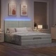 Османска легло с матраци и LED, светлосиво, 160x200 см, кадифе