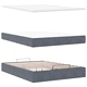 Османска легло с матраци и LED, тъмносиво, 140x190 см, кадифе